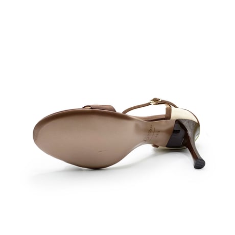 カラーパネルネックストラップサンダル/Color panel neck strap sandals L0219 (BROWN)