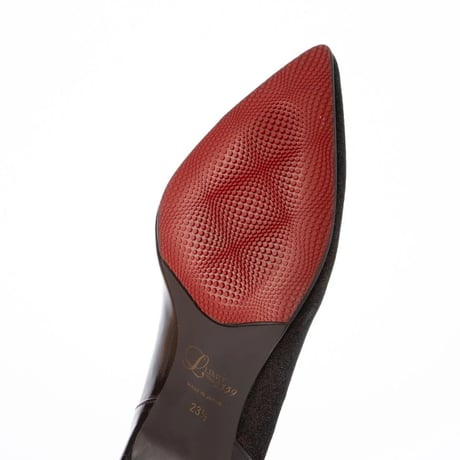 コンビネーションエナメルポインテットトゥパンプス/Combination enamel pointed toe pumps  L0241 （D.BROWN）