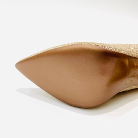 グリッターメッシュメタルヒールパンプス 9cm/Glitter mesh metal heel pumps L0235 (P.GOLD)