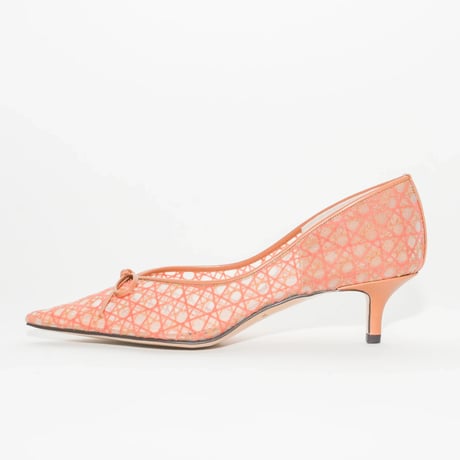 ポインテッドリボンチュールパンプス/ Pointed ribbon tulle pumps L0273 (TERRACOTTA/C)