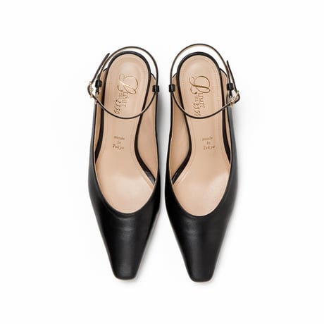 スクエアトゥネックベルトパンプス/Square Toe Neck Belt Pumps L0290 (BLACK)