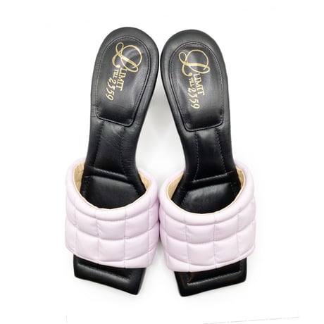 スクエアトゥキルティングミュールサンダル/Square to quilted mule sandals L0227 (LAVENDER）