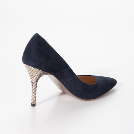 パイソンピンヒールパンプス  / Python pin heel pumps L0209 (NAVY/S）
