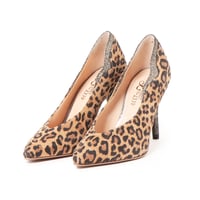 カットデザインエナメルパンプス / V-cut design enamel pumps L0212（LEOPARD）
