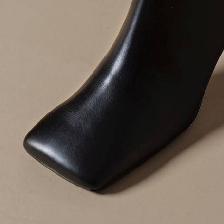 スクエアトゥルイヒールミドルブーツ/Square Toe Louis Heel Middle Boots L0231（BLACK）