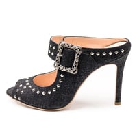 オープントゥスタッズドミュール  / Open toe studded mules L0180 (DENIM）