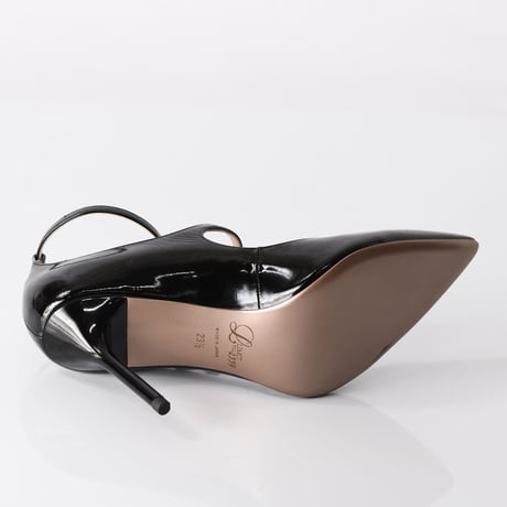 ポインテッドトゥストラップヒールパンプス / Pointed toe strap heel pumps L0211(BLACK）