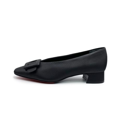 レザーフロントバックルパンプス/Leather front buckle pumps L0226 （BLACK）