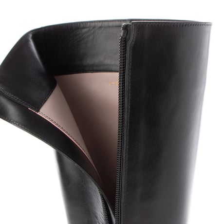 ポインテッドトゥロングブーツ/Pointed toe long boots L0232（BLACK）