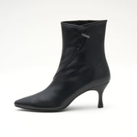 メタルモチーフポインテッドショートブーツ/metal motif Pointed Short Boots L0285（BLACK）