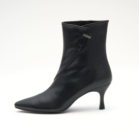 メタルモチーフポインテッドショートブーツ/metal motif Pointed Short Boots L0285（BLACK）