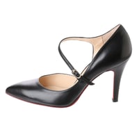 バイアスストラップパンプス/ Bias strap pumps L0164 (BLACK）