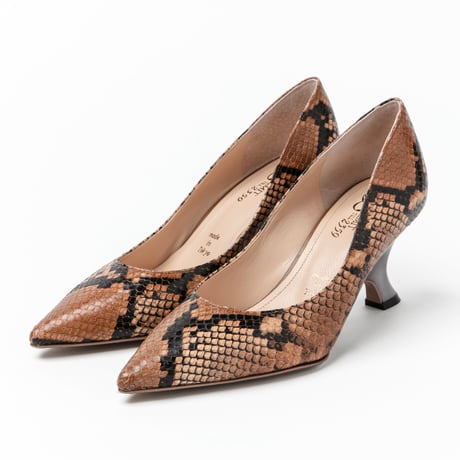 メタリックウェッジパンプス/Metallic wedge pumps L0261 (SNAKE)