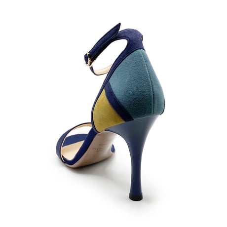 カラーパネルネックストラップサンダル/Color panel neck strap sandals L0219 (NAVY)