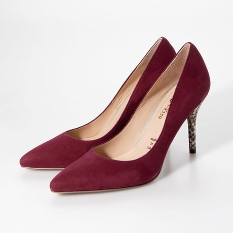 パイソンピンヒールパンプス  / Python pin heel pumps L0209 (WINE/S）