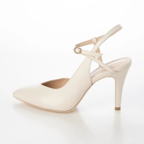 ポインテッドネックベルトパンプス/Pointed neck belt pumps L0253 (IVORY）