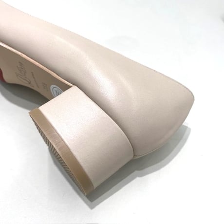 アーモンドトゥローヒールパンプス/Almond toe low heel pumps L0266 (IVORY)