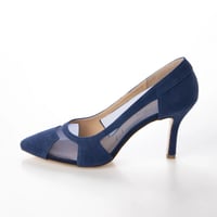 チュールポインテットパンプス/Tulle pointe pumps L0249 (BLUE/S）