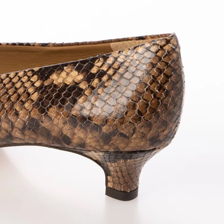 スリムスクエアトゥローヒールパンプス/Slim square toe low heel pumps L0243（SNAKE）