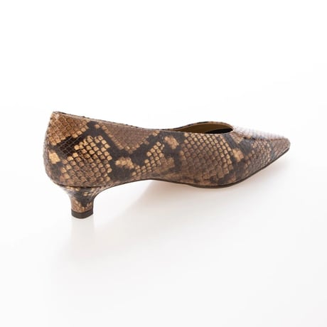 スリムスクエアトゥローヒールパンプス/Slim square toe low heel pumps L0243（SNAKE）