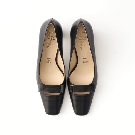 ベルトデザインストレートヒールスクエアパンプス/Belt Design Straight Heel Square Pumps L0288（BLACK）