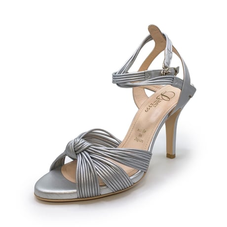 ノットデザインヒールトラップサンダル / Knot design heel trap sandals L0177（SILVER）