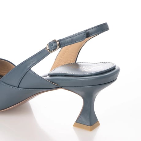 スクエアトゥバックストラップトングサンダル/Square toe back strap tong sandals L0238 (BLUE GRAY）