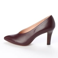 ポインテッドVカットヒールパンプス/ Pointed v-cut heel pumps L0193 (WINE）