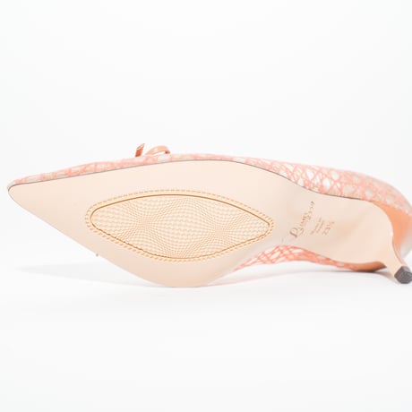 ポインテッドリボンチュールパンプス/ Pointed ribbon tulle pumps L0273 (TERRACOTTA/C)