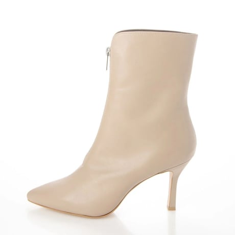 ポインテッドフロントジップショートブーツ/ Pointed front zip short boots L0246（BEIGE）
