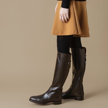 ワンストラップバックジップジョッキーブーツ/One strap back zip jockey boots L0233（BLACK）