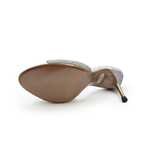 スパイクヒールミュールサンダル/Spike heel mule sandals L0217 (SILVER）
