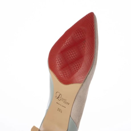 コンビネーションエナメルポインテットトゥパンプス/Combination enamel pointed toe pumps  L0241 （TOPE）