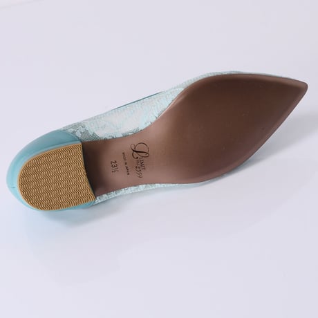 ラインストーンチュールフラットパンプス / Rhinestone tulle flat pumps L0218 (L.GREEN）
