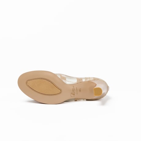 プレートチュールラウンドパンプス/Plate Tulle Round Pumps L0292 (PINK BEIGE)