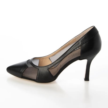 チュールポインテットパンプス/Tulle pointe pumps L0249 (BLACK）