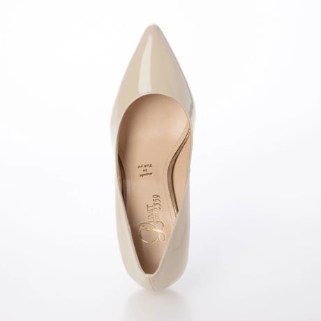ポインテッドトゥエナメルヒールパンプス/Pointed toe enamel heel pumps L0209E (BEIGE/E）