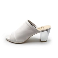チャンキーヒールディープミュール/Chunky heel deep mules L0228 (WHITE）