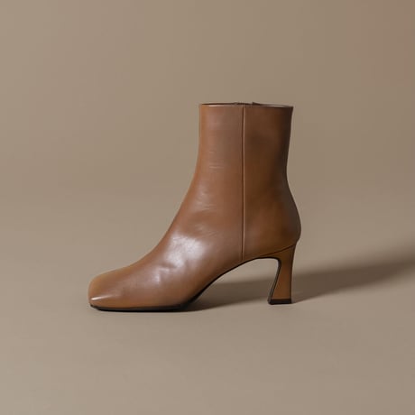 スクエアトゥルイヒールミドルブーツ/Square Toe Louis Heel Middle Boots L0231（BROWN）