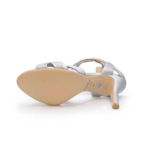 ノットデザインヒールトラップサンダル / Knot design heel trap sandals L0177（SILVER）
