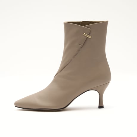 メタルモチーフポインテッドショートブーツ/metal motif Pointed Short Boots L0285（PINK.GRAY）