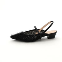 チュールスリングバッグパンプス / tulle slingback pumps L0296 BLACK/F