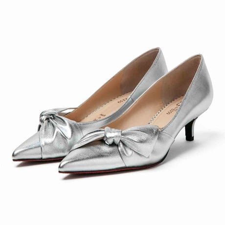 サイドリボンポインテッドパンプス/Side ribbon pointed pumps L0263 (SILVER)