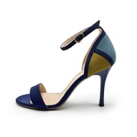 カラーパネルネックストラップサンダル/Color panel neck strap sandals L0219 (NAVY)