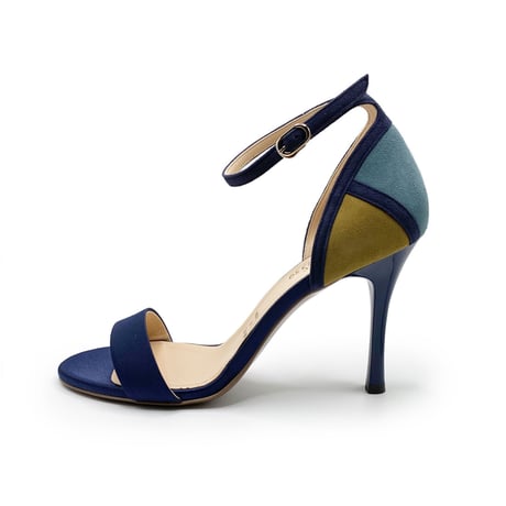 カラーパネルネックストラップサンダル/Color panel neck strap sandals L0219 (NAVY)