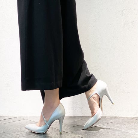 バイアスストラップパンプス/ Bias strap pumps L0164 (SILVER）