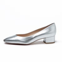 アーモンドトゥローヒールパンプス/Almond toe low heel pumps L0266 (SILVER)