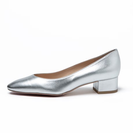 アーモンドトゥローヒールパンプス/Almond toe low heel pumps L0266 (SILVER)