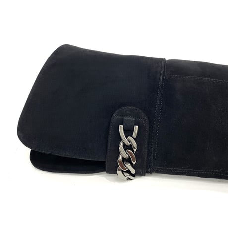 バックチェーンニーハイブーツ back Chain knee high boots L0272 (BLACK/S)