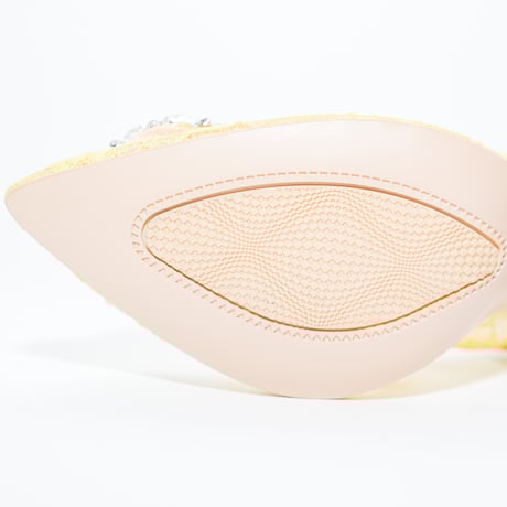 オーバルビジューポインテッドチュールパンプス / Oval bijou pointed tulle pumps L0276 (YELLOW)